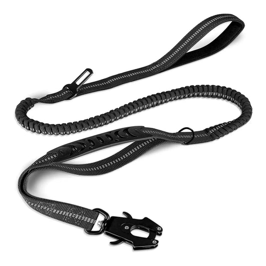laisse elastique ceinture de securite attache solide noir