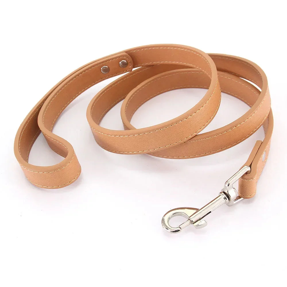 laisse en cuir differentes tailles marron clair