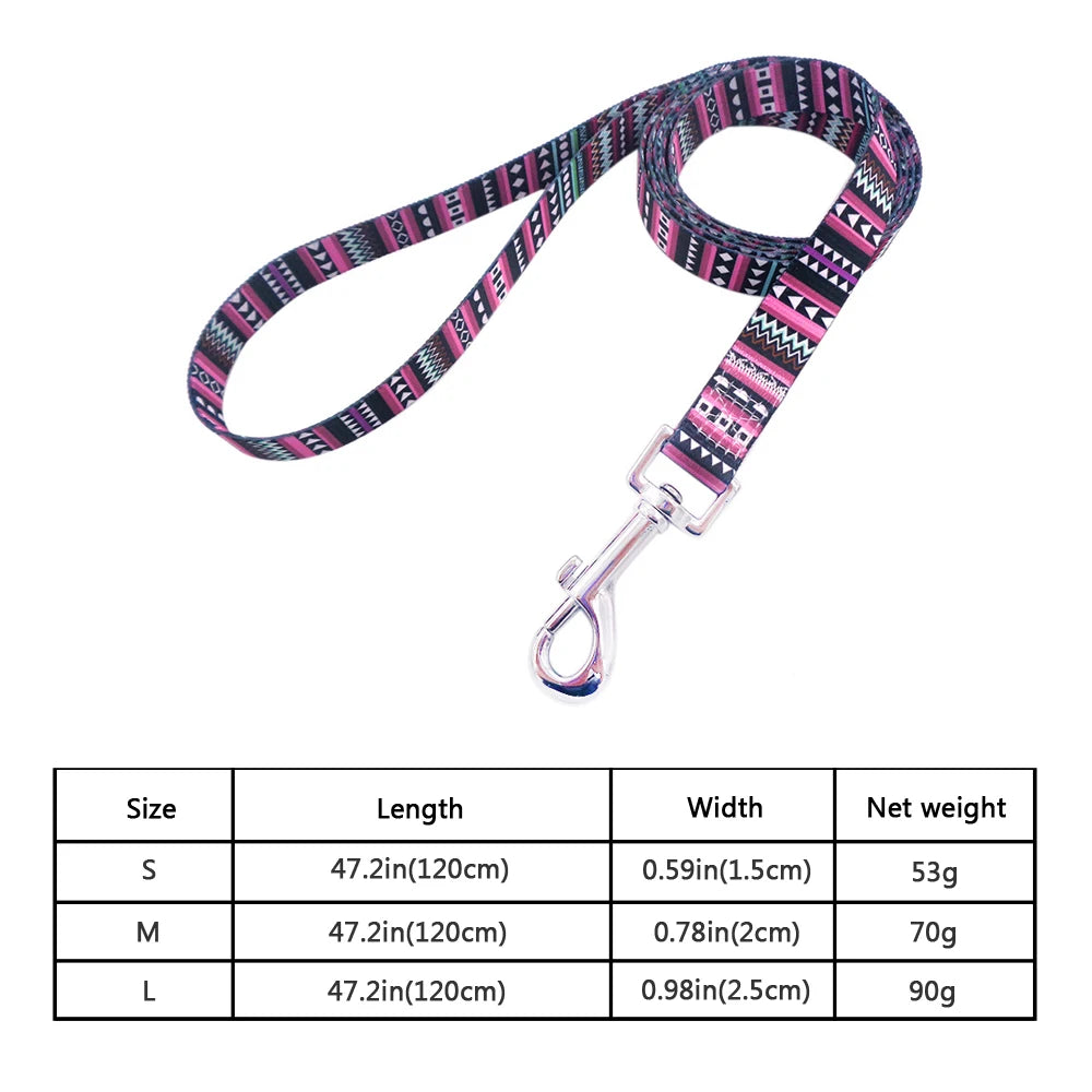 laisse en nylon a motif violet
