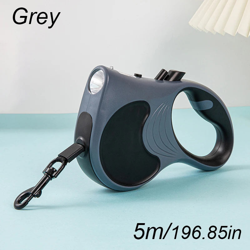 laisse enrouleur avec lampe gris