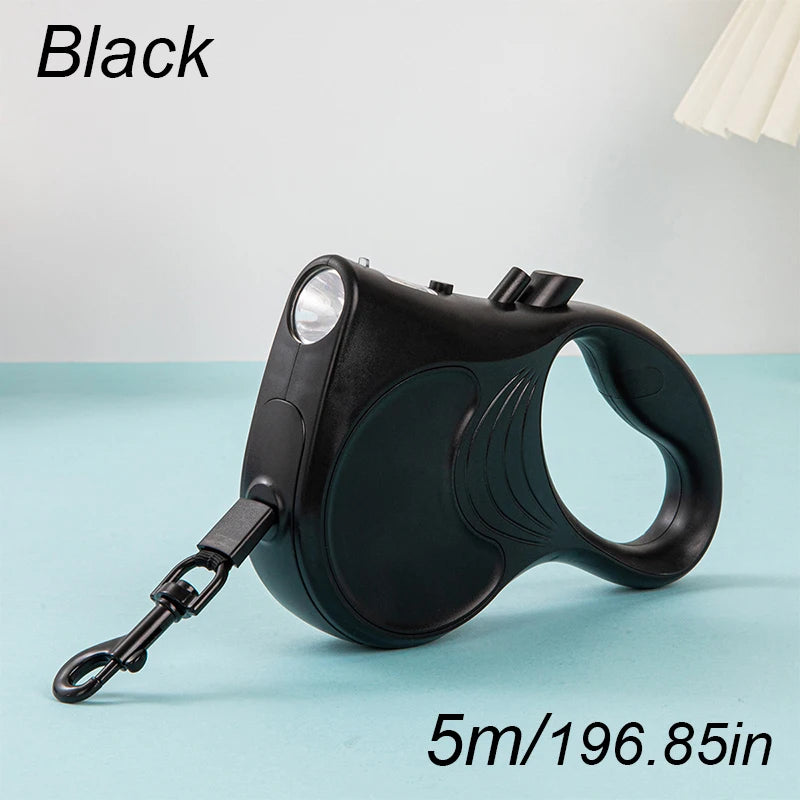 laisse enrouleur avec lampe tout noir