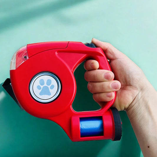 laisse enrouleur avec lumière et sac