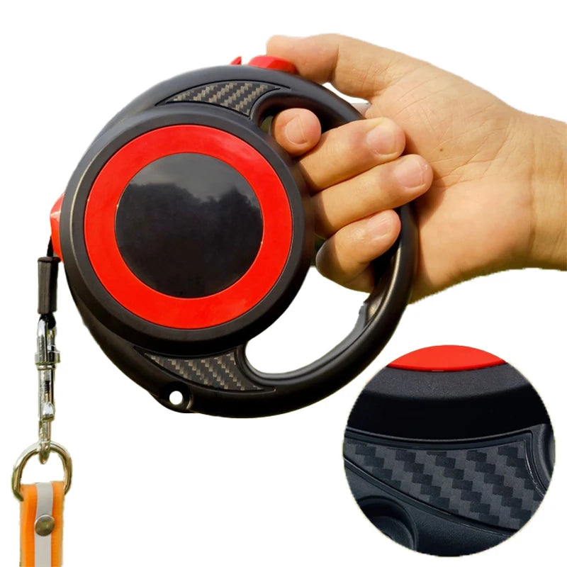 laisse enrouleur design noir et rouge