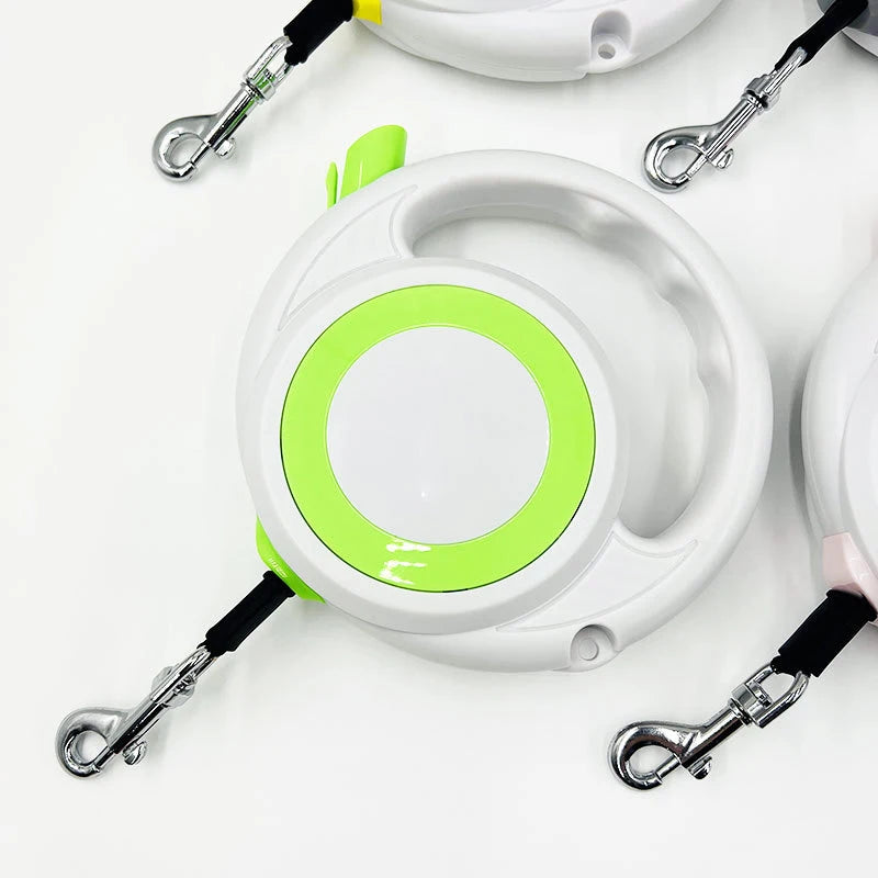 laisse enrouleur design vert et blanc