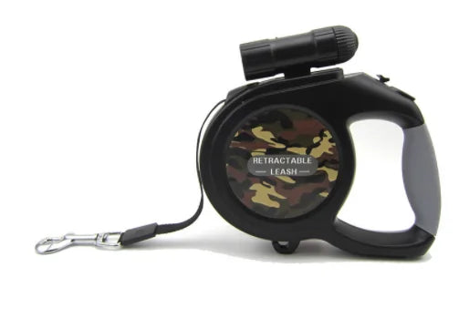 laisse enrouleur gros chien lampe vert