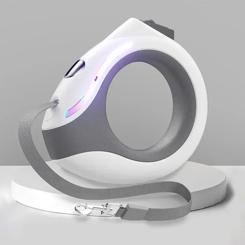 laisse enrouleur lumineuse 3m blanc