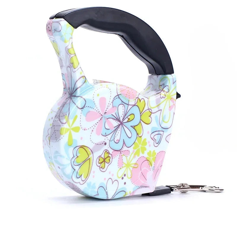 laisse enrouleur motifs fleurs 1