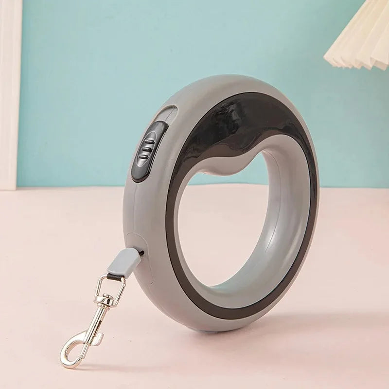 laisse enrouleur nylon design gris