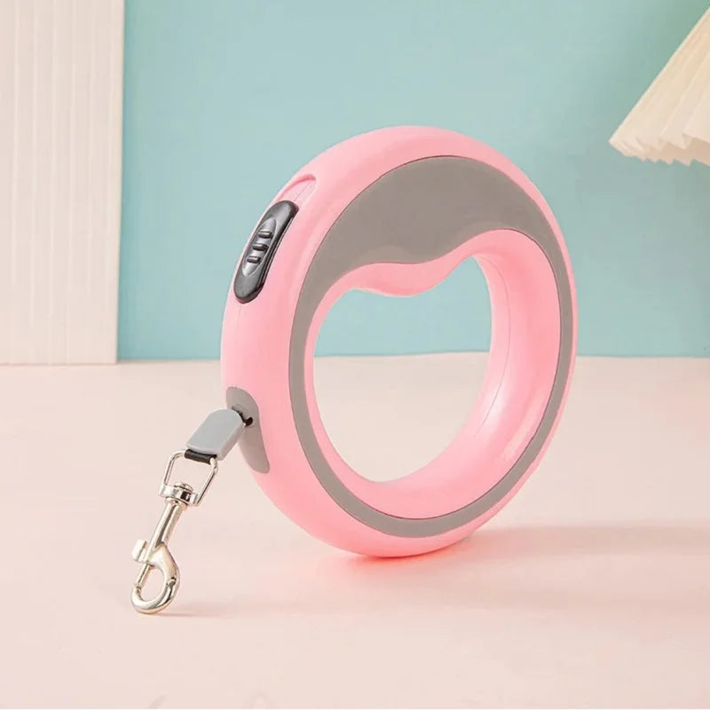 laisse enrouleur nylon design rose