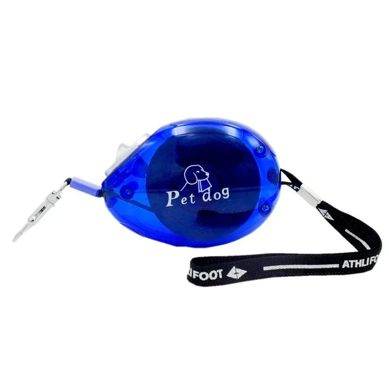laisse enrouleur petit chien bleu