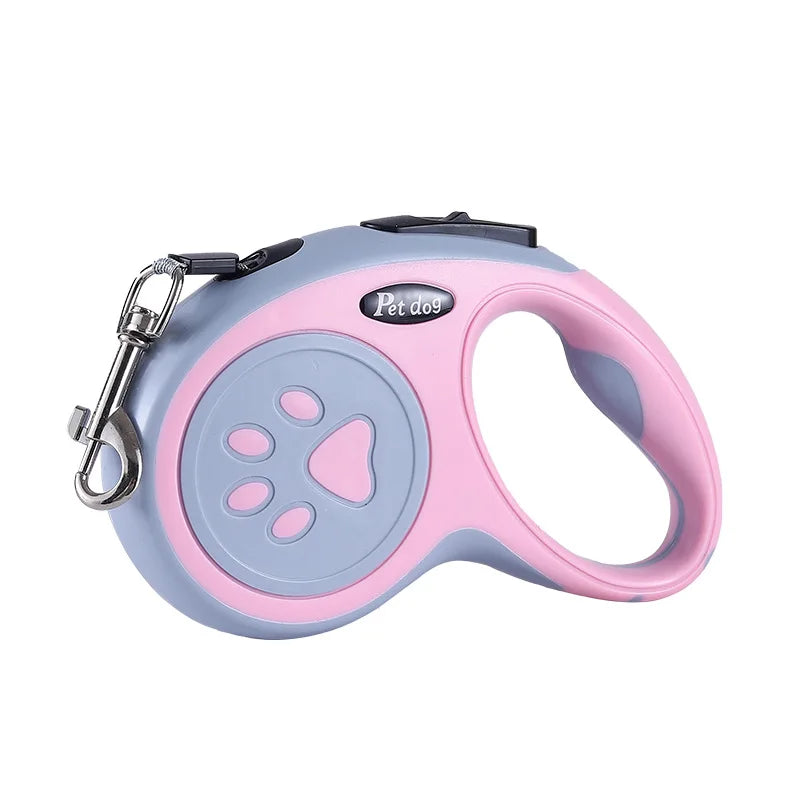 laisse enrouleur rose