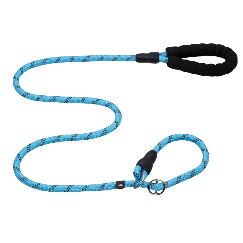 laisse lasso corde poignee rembourree couleur bleu