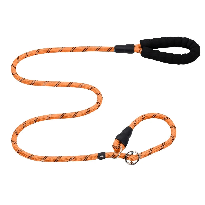 laisse lasso corde poignee rembourree couleur orange