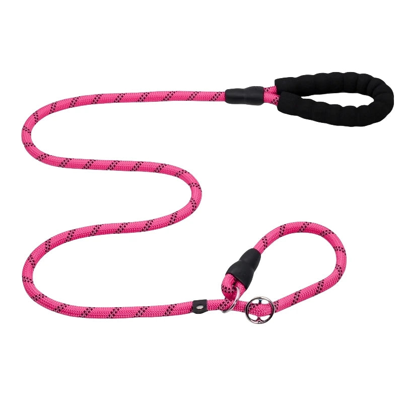 laisse lasso corde poignee rembourree couleur rose