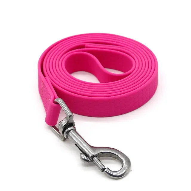 laisse longe PVC imperméable rose