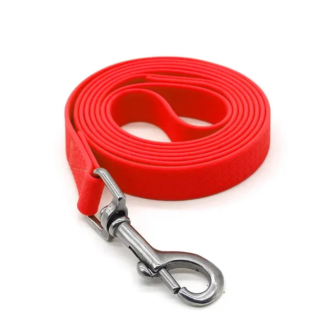 laisse longe PVC impermeable rouge
