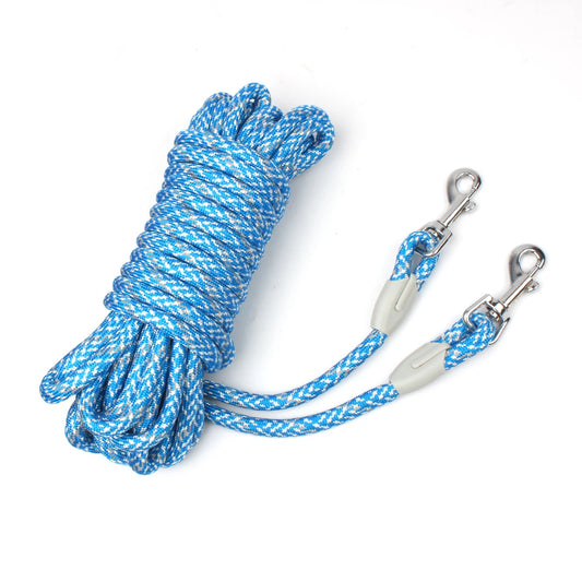 laisse longe réfléchissante bleu