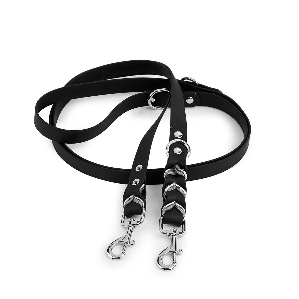laisse mains libres PVC noir