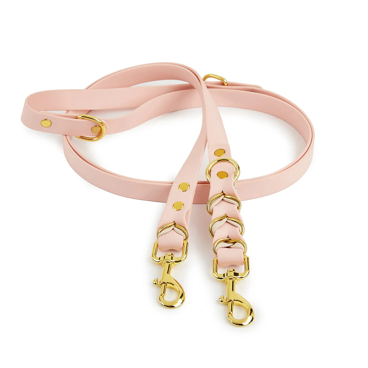 laisse mains libres PVC rose