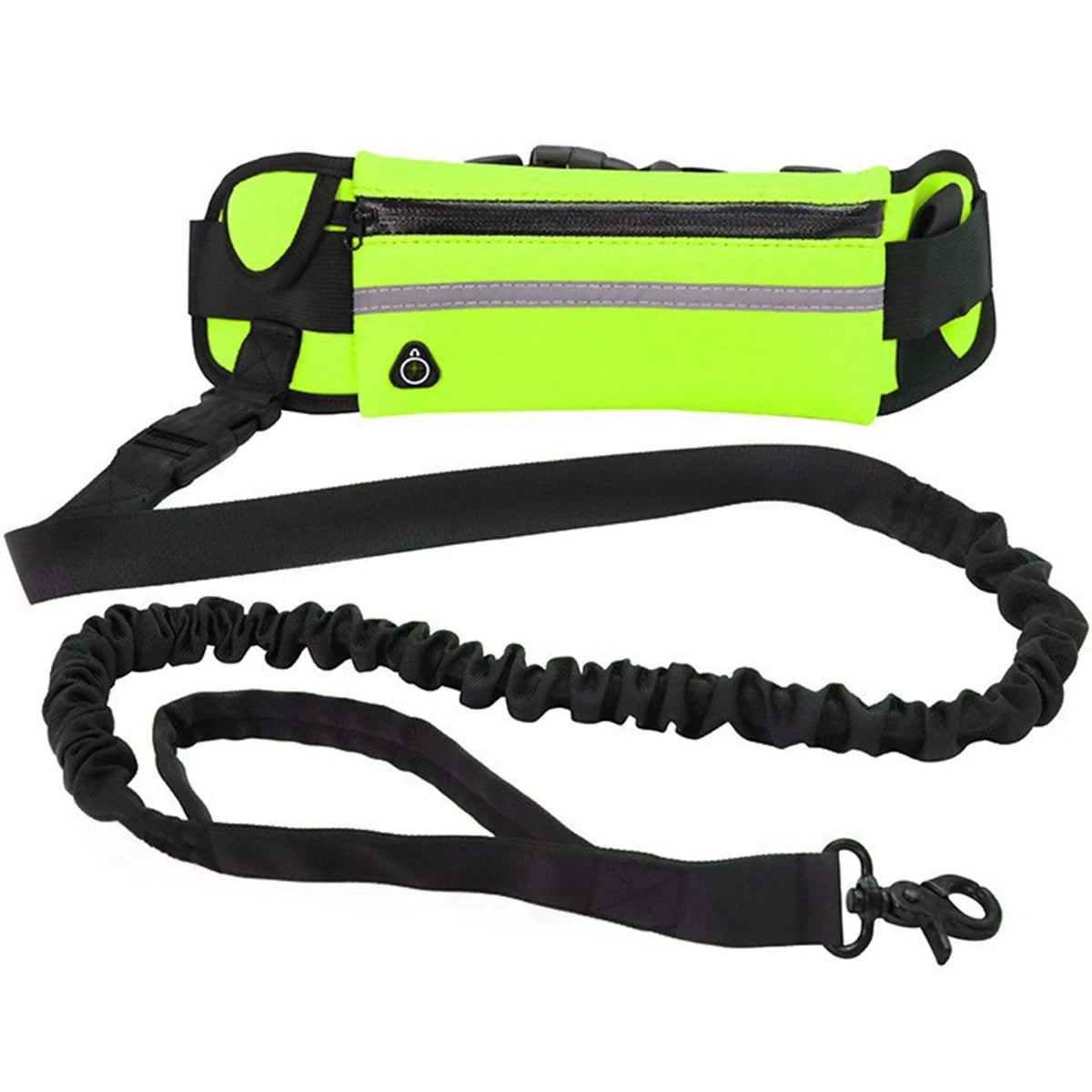 laisse mains libres elastique avec pochette jaune