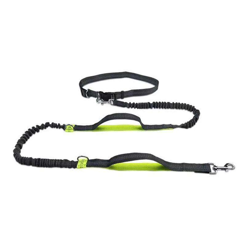 laisse mains libres pour courir ceinture de taille double poignee vert