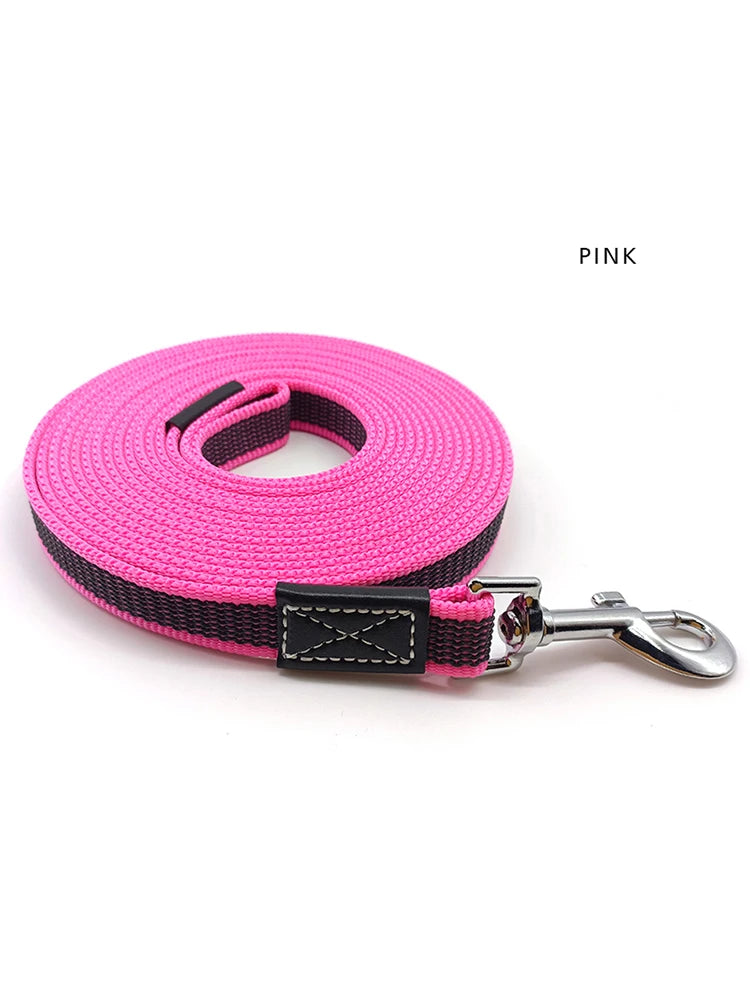 laisse nylon anti derapant rose