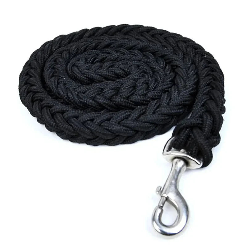 laisse nylon corde tressee noir