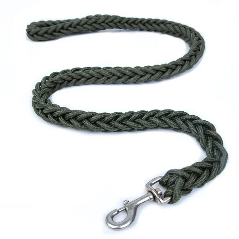 laisse nylon corde tressee vert