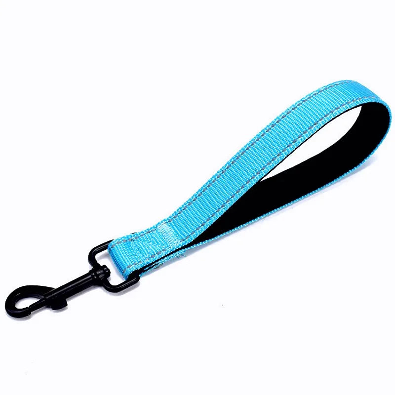 laisse nylon courte bleu ciel