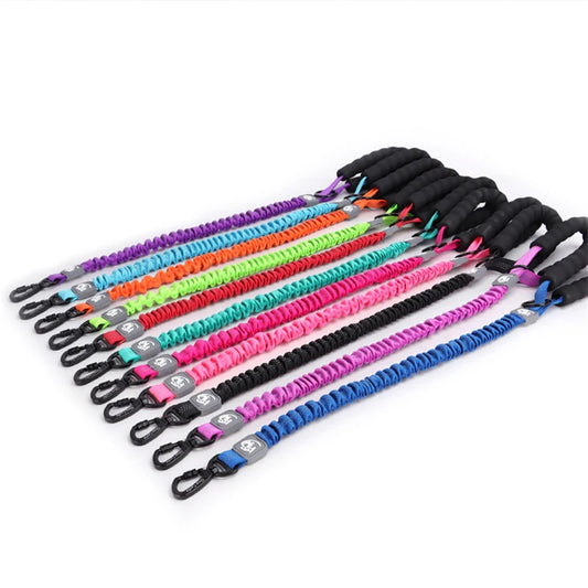 laisse nylon courte elastique poignee mousse