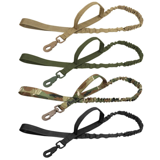 laisse nylon double poignee elastique militaire