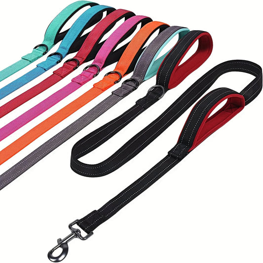 laisse nylon dressage double poignee