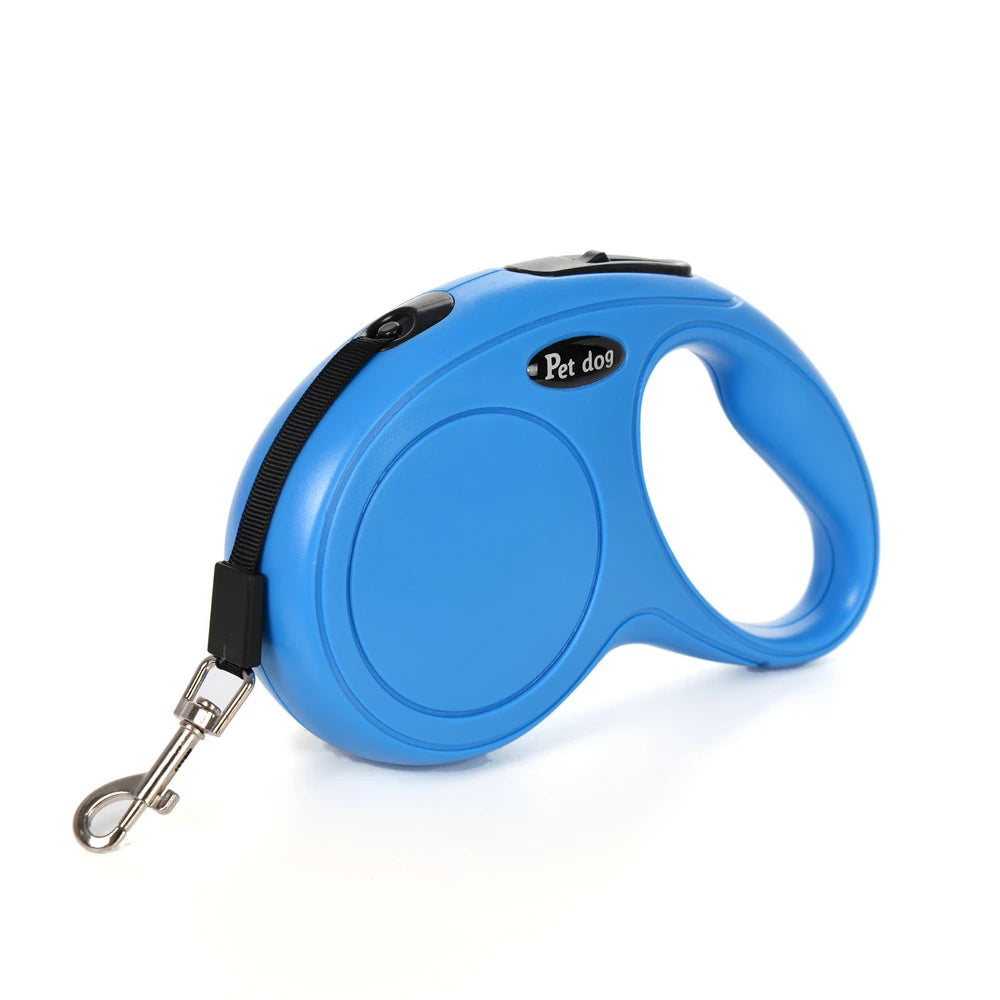 laisse nylon enrouleur bleu