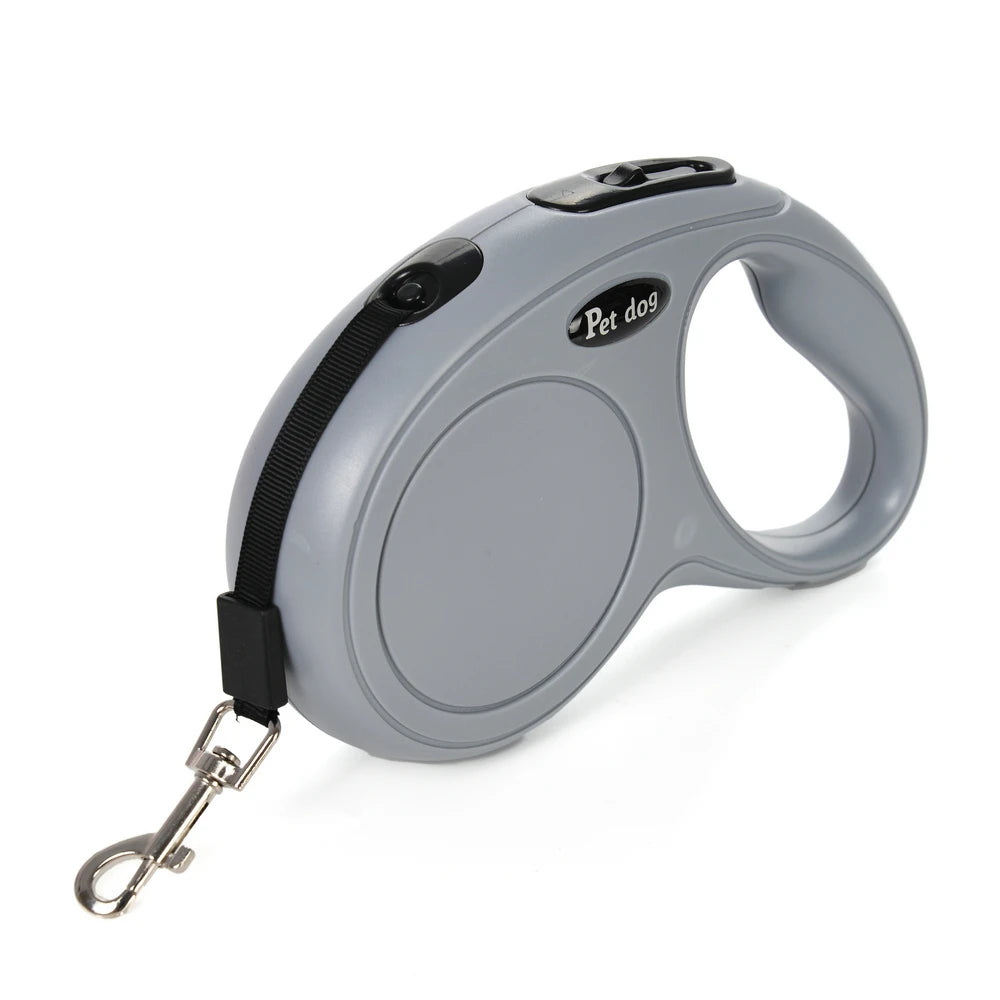 laisse nylon enrouleur gris