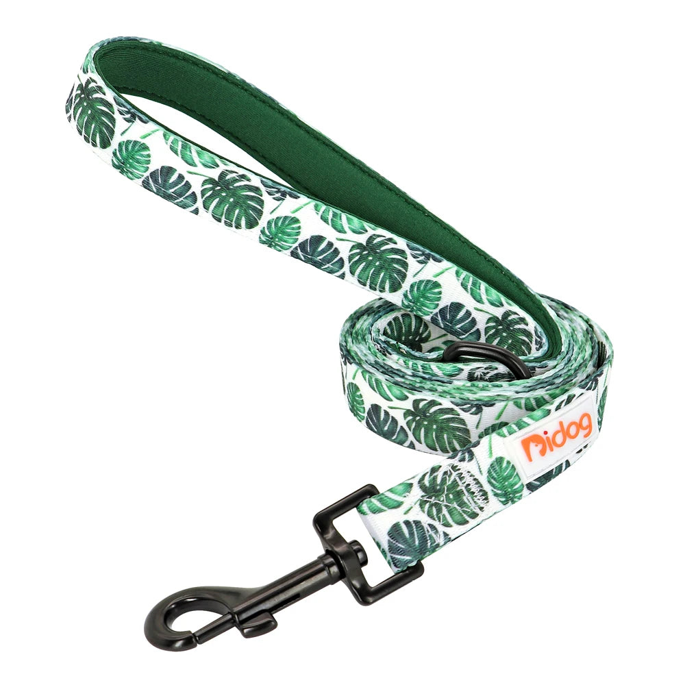 laisse nylon imprimee 1,50m vert