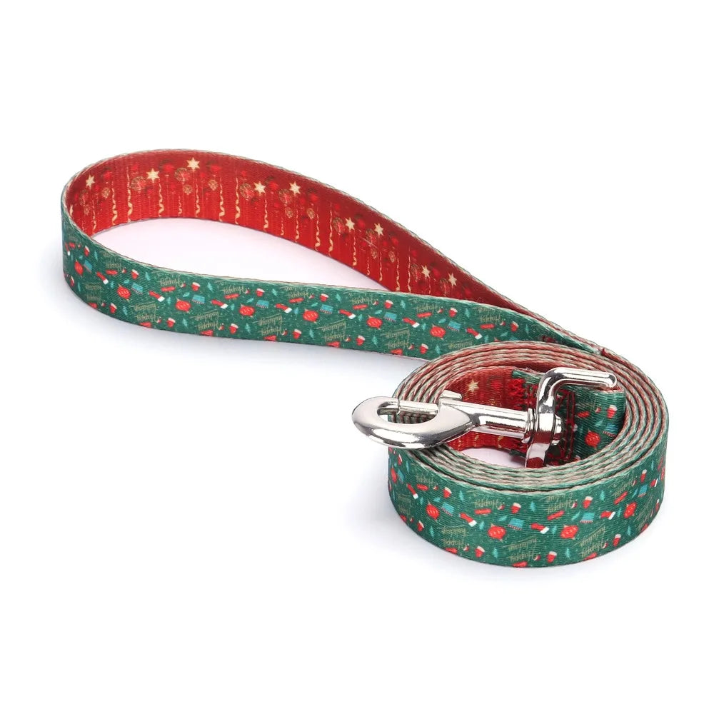 laisse nylon joyeux Noel vert
