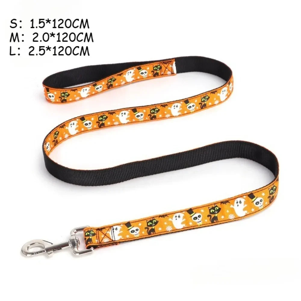 laisse nylon motif Halloween crane