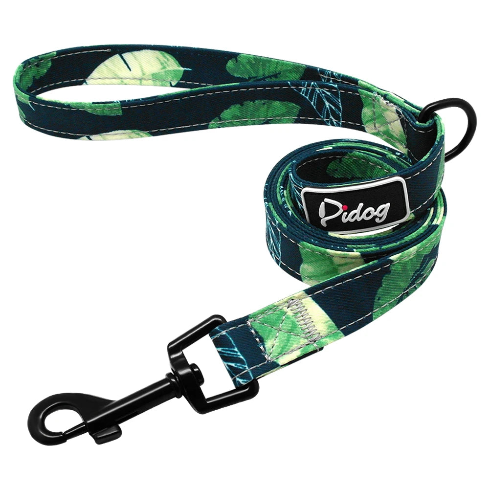 laisse nylon à motif vert