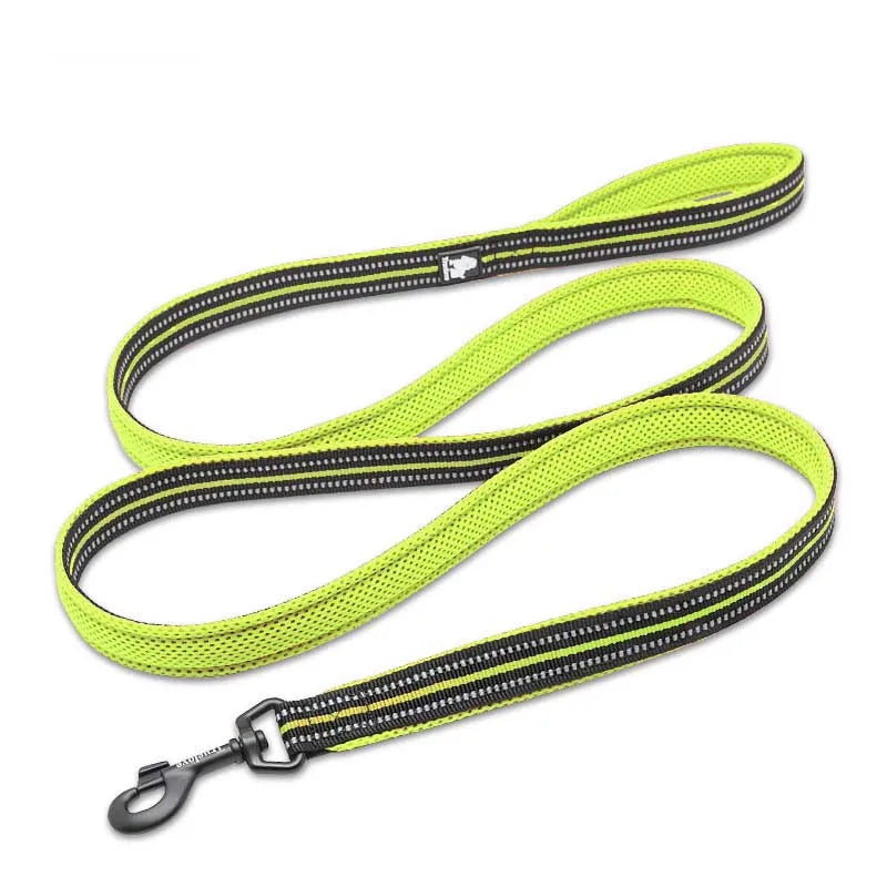 laisse nylon reflechissante couleur jaune