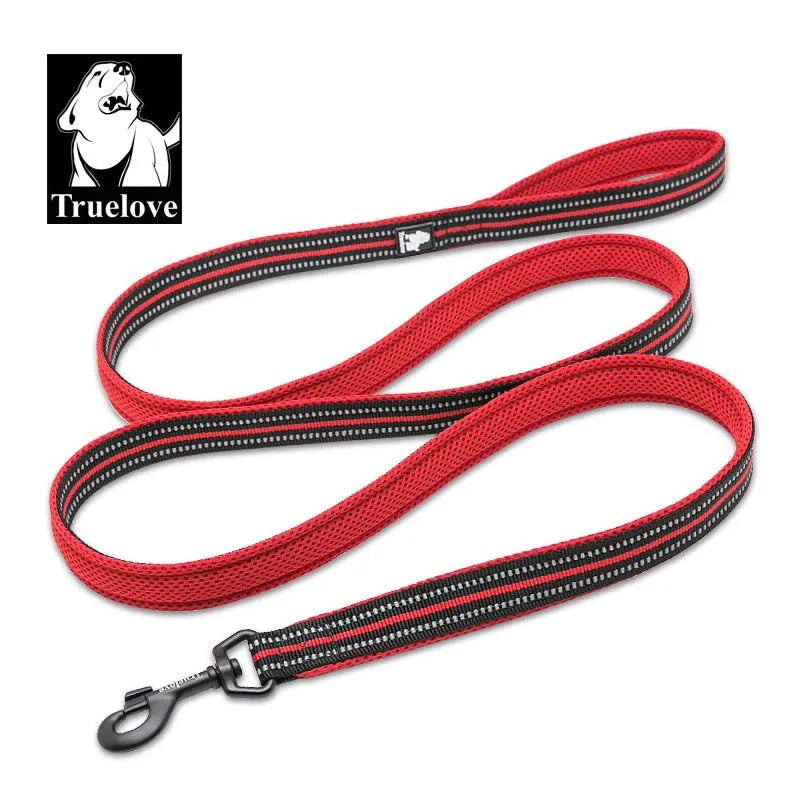 laisse nylon reflechissante couleur rouge