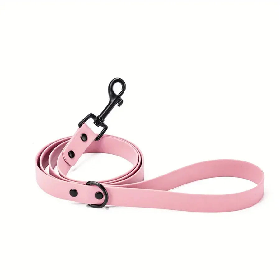 laisse plastique PVC rose