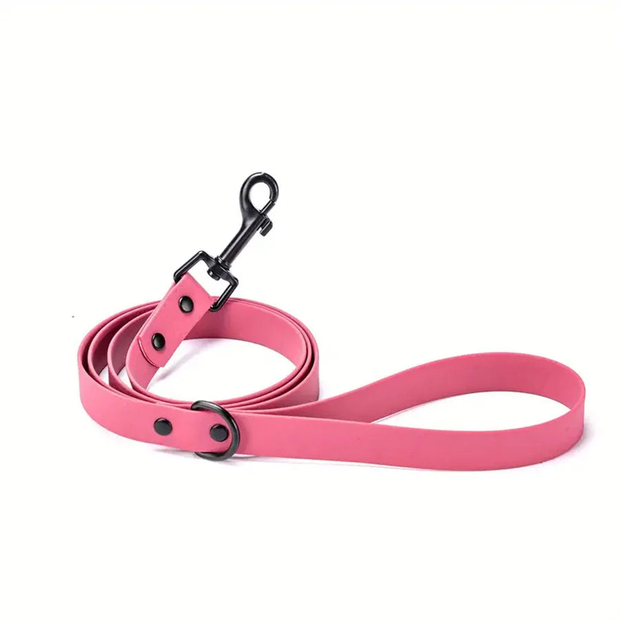 laisse plastique PVC rose foncé