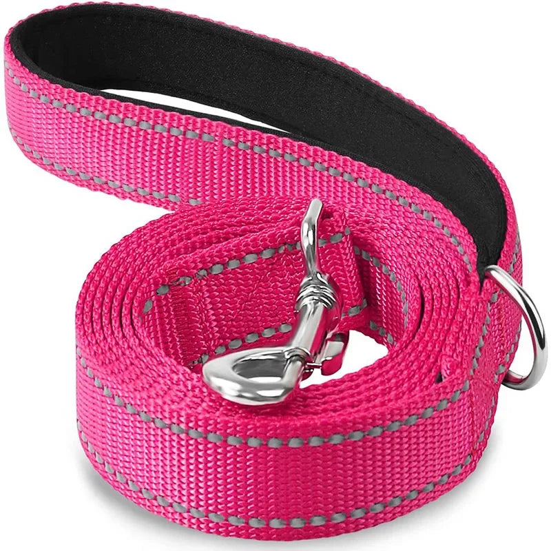 laisse reflechissante nylon couleur rose