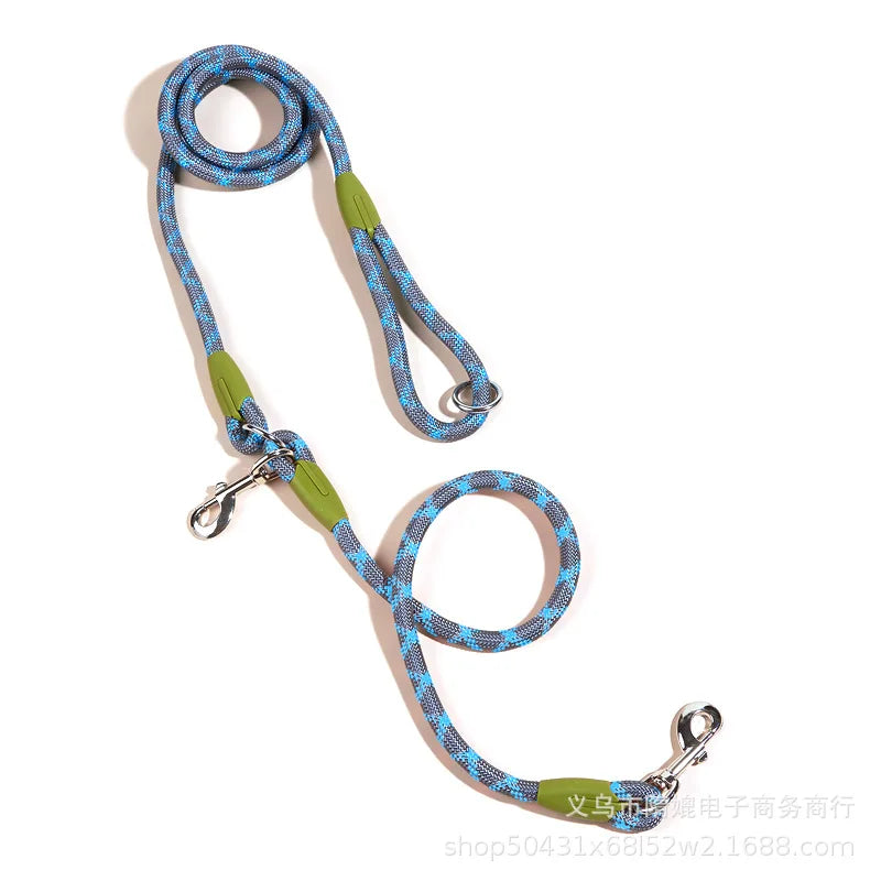 laisses cordes mains libres bleu et gris
