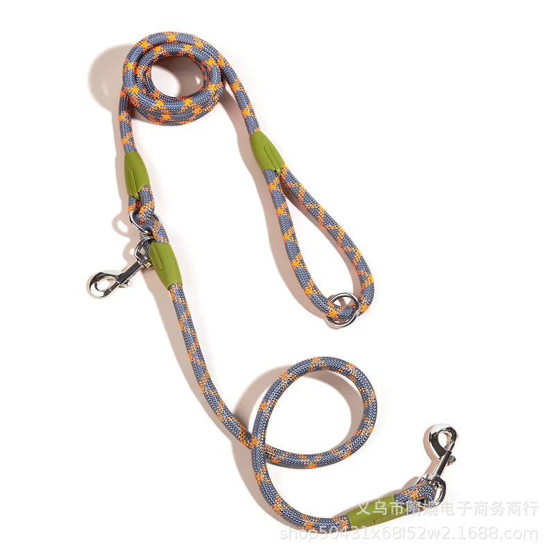 laisses cordes mains libres orange et gris