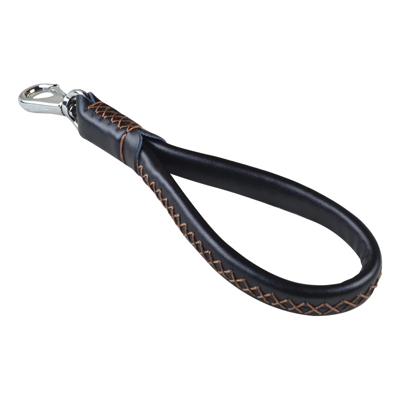 laisses courte cuir noir
