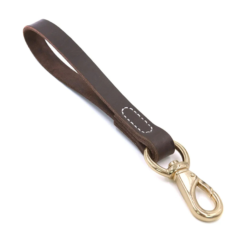 laisses courtes en cuir marron