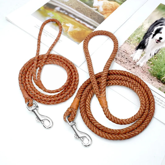 laisses cuir tressees