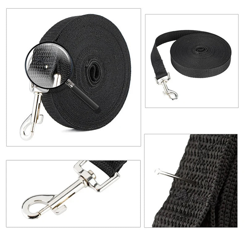 laisses longes nylon noir