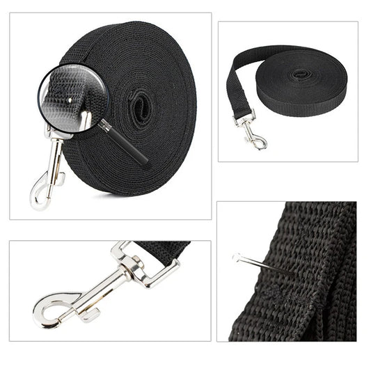laisses longes nylon noir